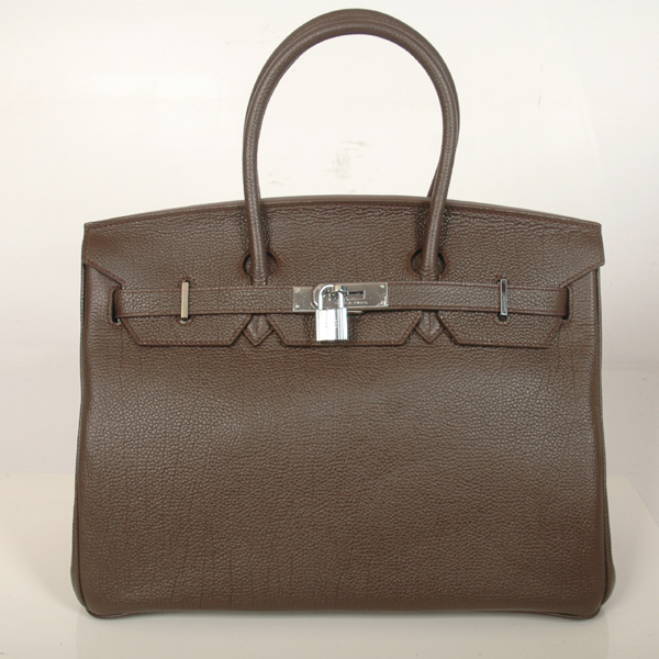 H35POSG Hermes Birkin 35CM pelle togo in marrone scuro con Silve